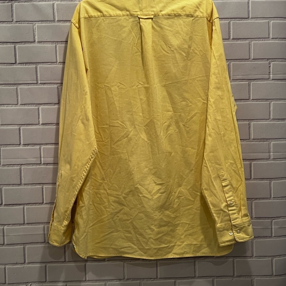 LANDS END Classic style men long sleeve yellow shirt/size XL - Picture 8 of 9